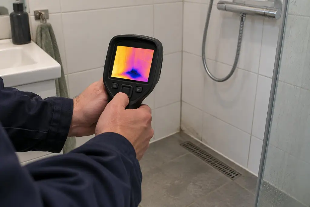 Lekdetectie Hengelo – lekdetectiespecialist met warmtebeeldcamera in een badkamer